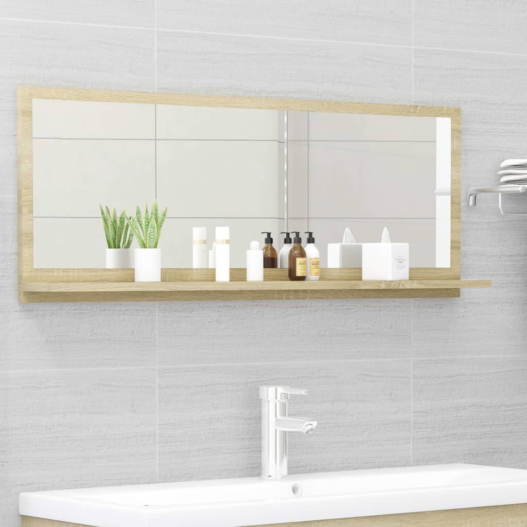 vidaXL Badspiegel Sonoma-Eiche 100x10,5x37 cm Holzwerkstoff