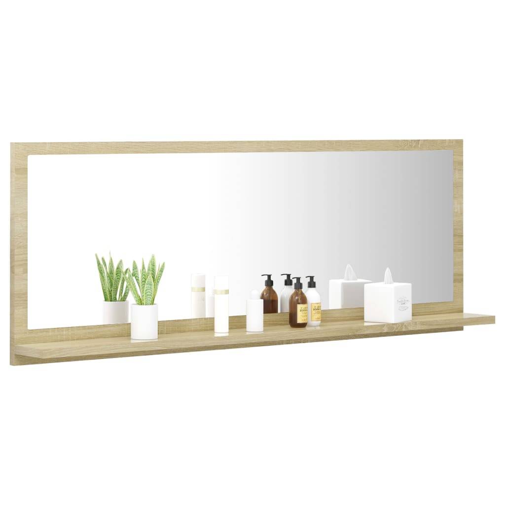 vidaXL Badspiegel Sonoma-Eiche 100x10,5x37 cm Holzwerkstoff