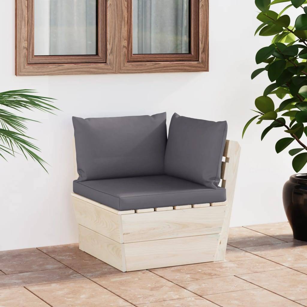 vidaXL Garten-Paletten-Ecksofa mit Kissen Imprägniertes Fichtenholz