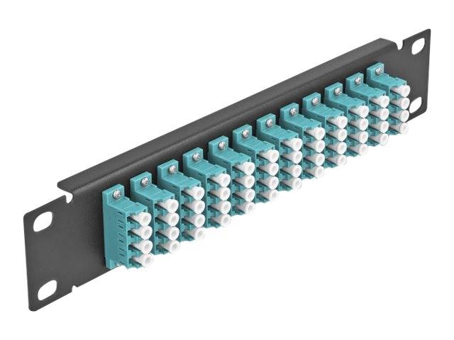 Delock 10? LWL Patchpanel 12 Port LC Quad aqua 1 HE schwarz