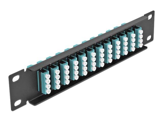 Delock 10? LWL Patchpanel 12 Port LC Quad aqua 1 HE schwarz