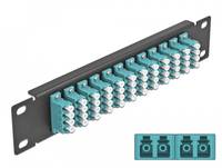 Delock 10? LWL Patchpanel 12 Port LC Quad aqua 1 HE schwarz