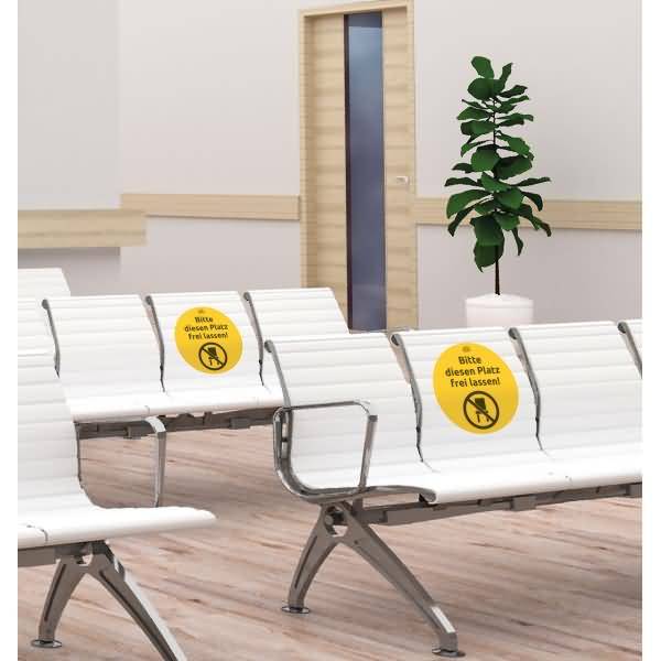 Schilder selbstklebend A4 200mm 'Bitte diesen Platz ..' 8 Etiketten gelb/schwarz