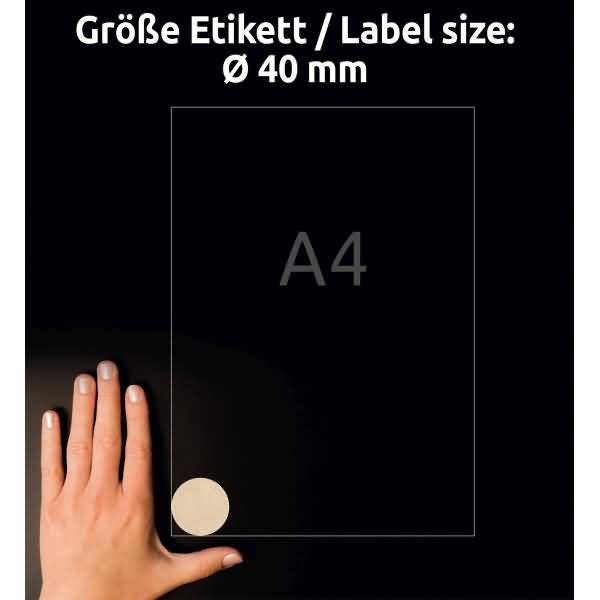 Etiketten A4 40mm 25 Bogen/600 Etiketten naturbraun