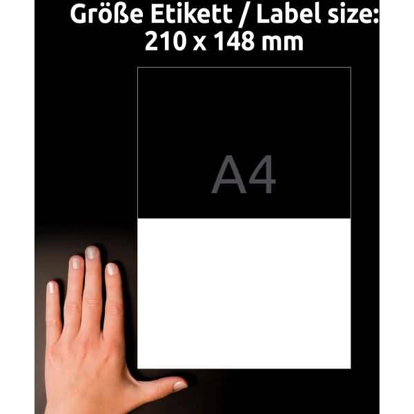 Etiketten antimikrobiell ablösbar A4 210x148mm 10 Bogen/20 Etiketten weiß