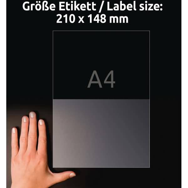Etiketten antimikrobiell ablösbar A4 210x148mm 10 Bogen/20 Etiketten transparent
