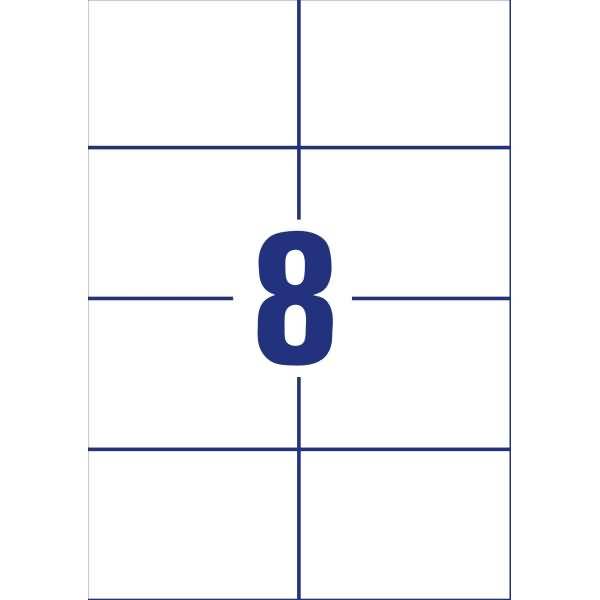 Universal-Etiketten RC A4 105x74mm 100 Bogen/800 Etiketten naturweiß