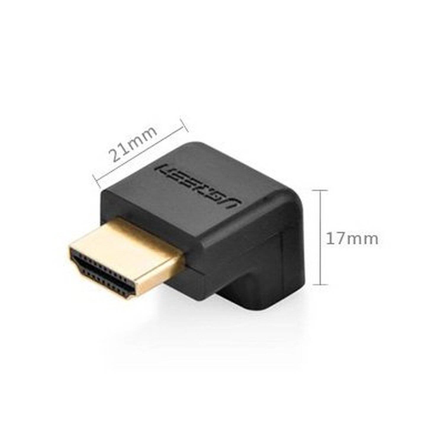 Ugreen Adapter Winkelstecker HDMI oben Adapter Videokabel-Adapter Abgewinkelter HDMI-Stecker schwarz