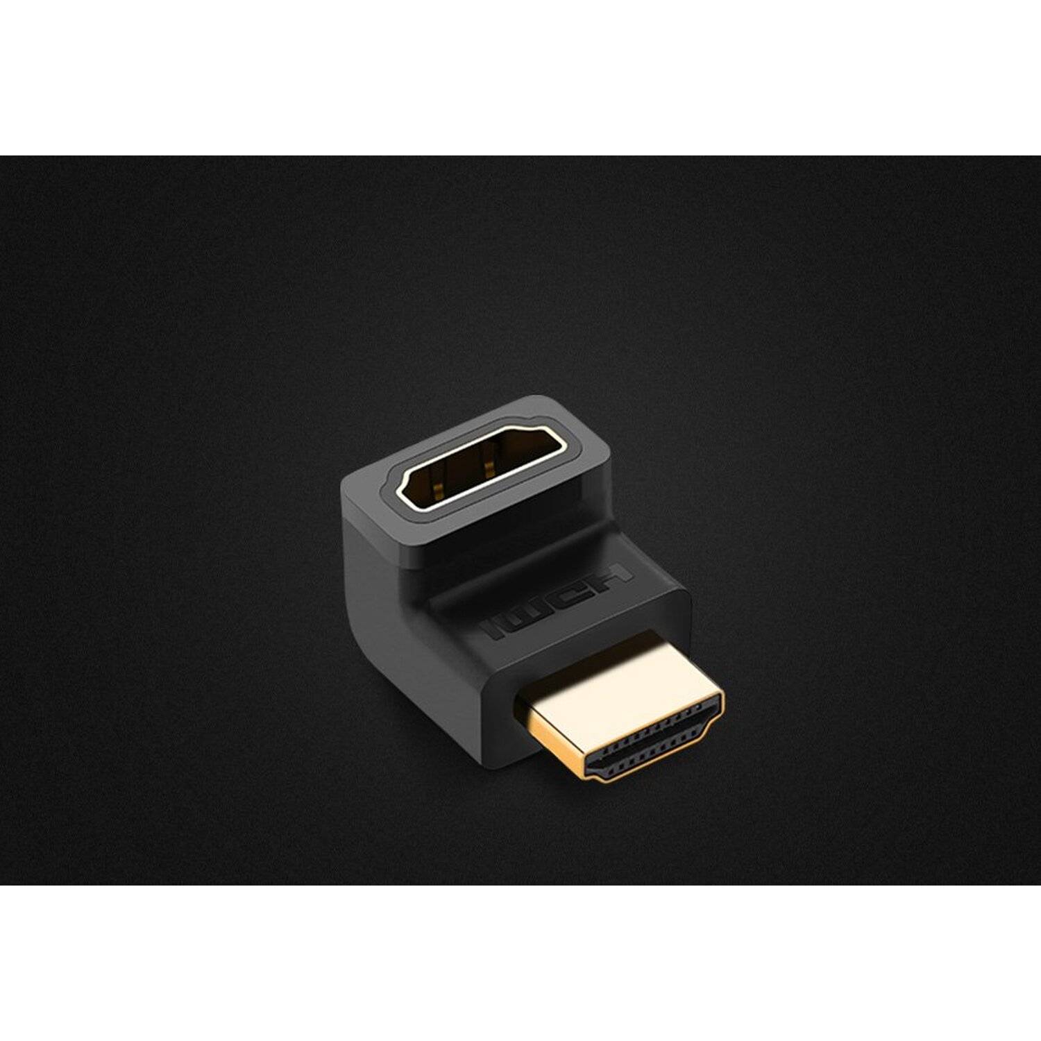 Ugreen Adapter Winkelstecker HDMI oben Adapter Videokabel-Adapter Abgewinkelter HDMI-Stecker schwarz