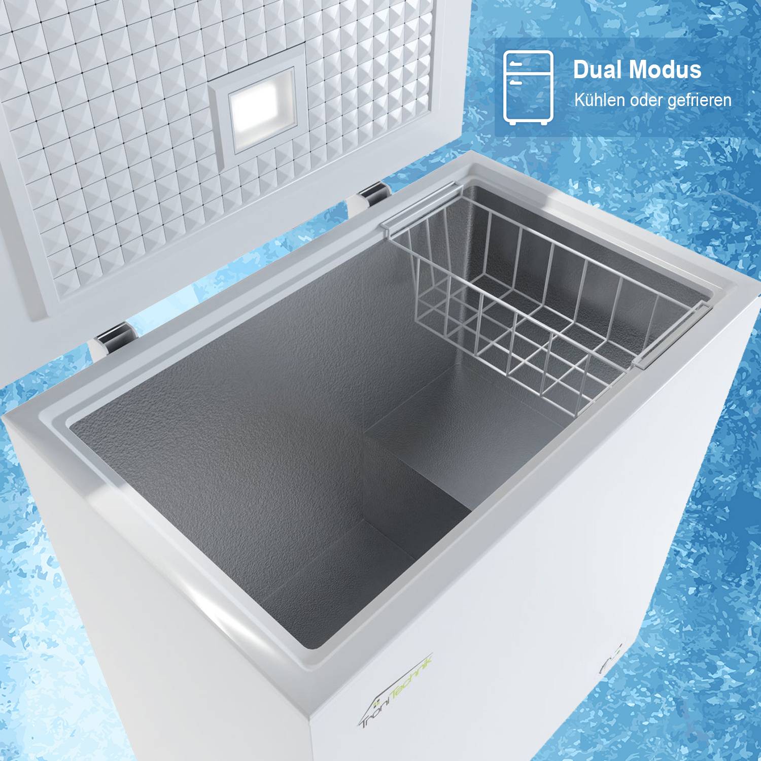 Gefriertruhe BORGAR 210L PRO mit Korb und Schloss