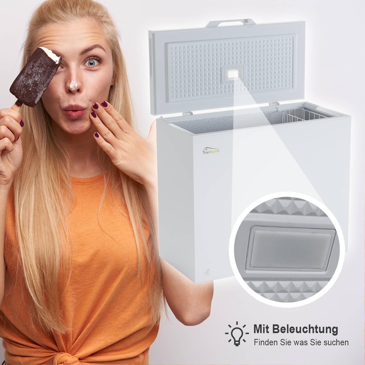 Gefriertruhe BORGAR 210L PRO mit Korb und Schloss