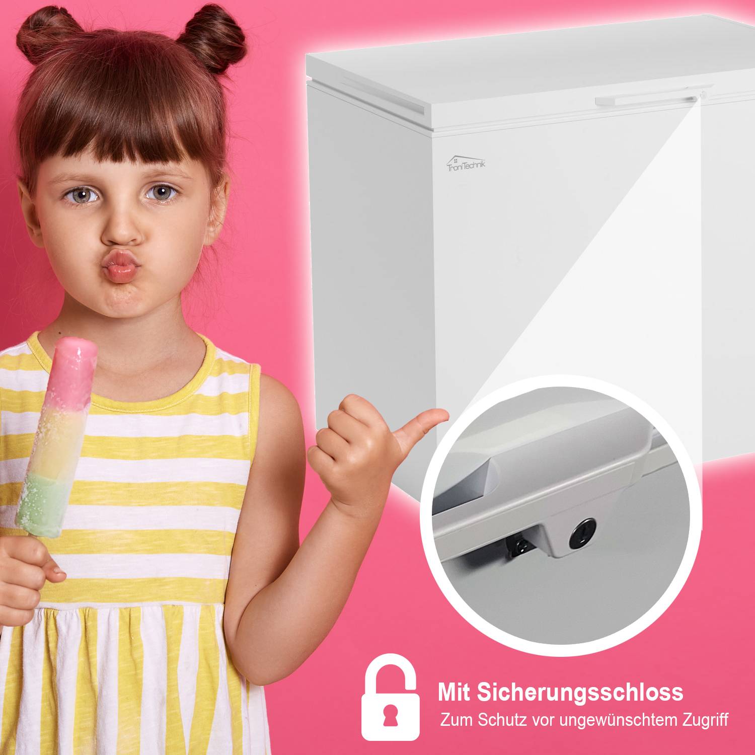 Gefriertruhe BORGAR 290L PRO mit Korb und Schloss