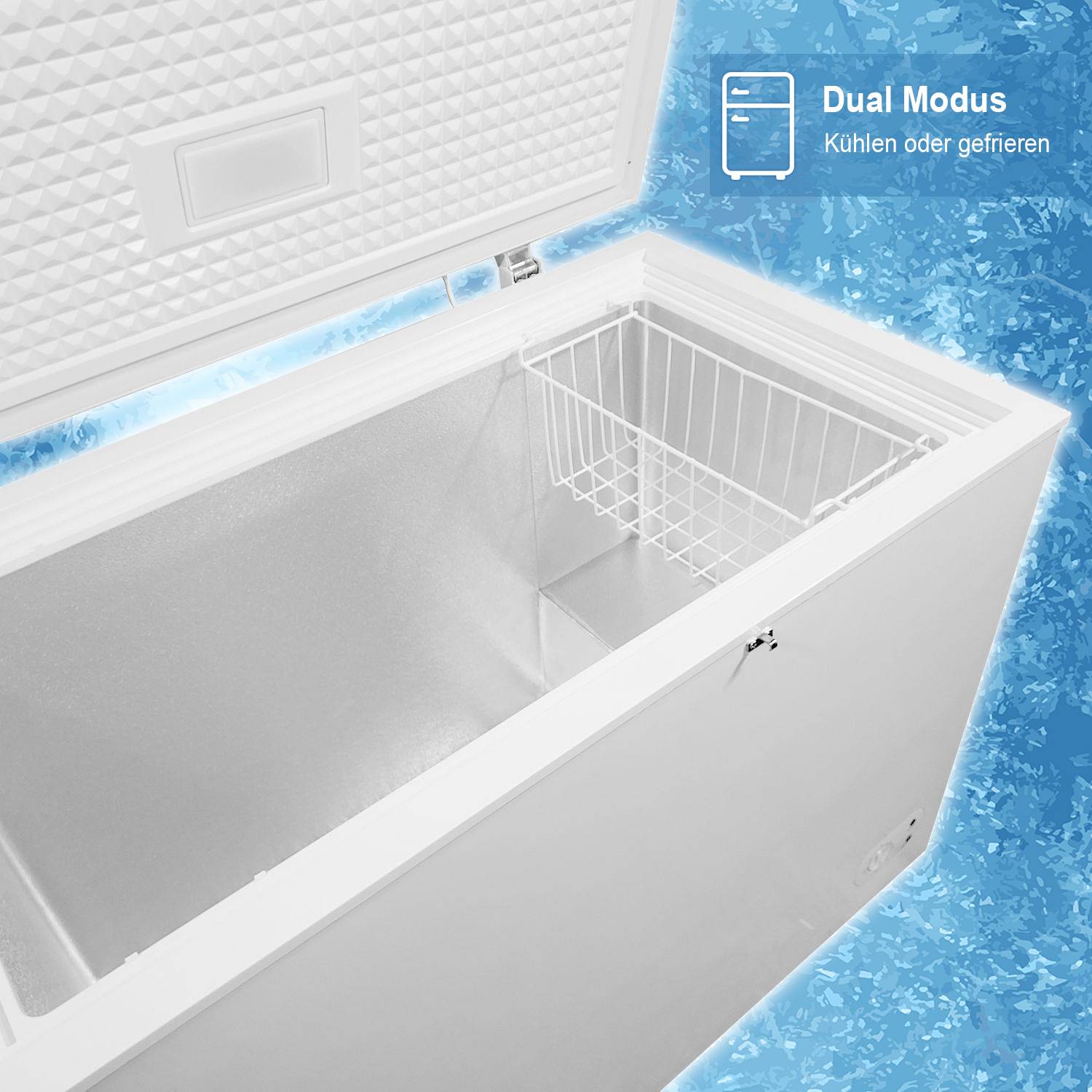 Gefriertruhe BORGAR 290L PRO mit Korb und Schloss