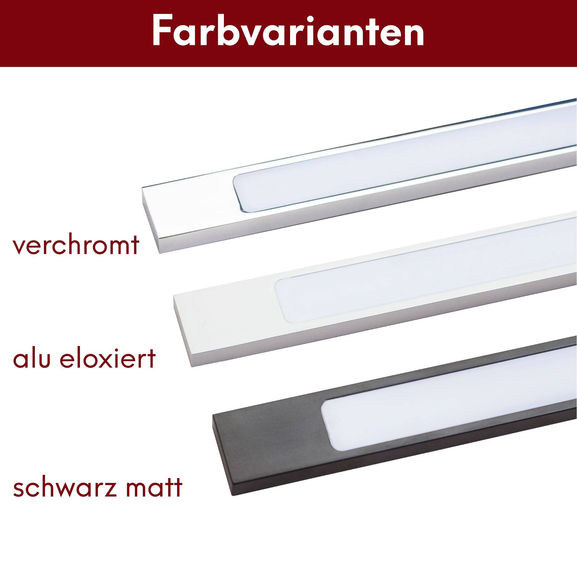 kalb | LED Badleuchte schwarz 600mm Spiegellampe Spiegelleuchte Aufbauleuchte