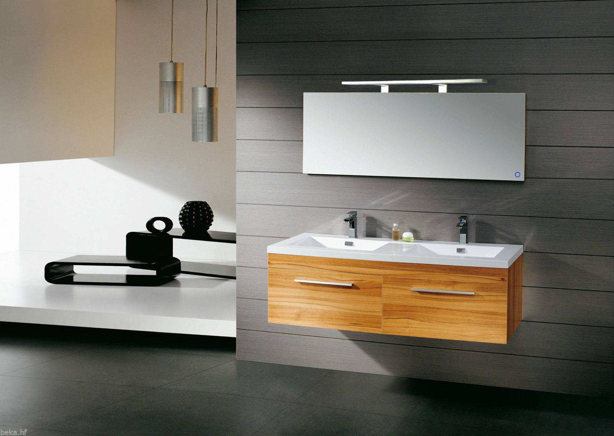 kalb | LED Badleuchte 74cm warmweiß Aluminium silbergrau Spiegellampe Spiegelleuchte Aufbauleuchte