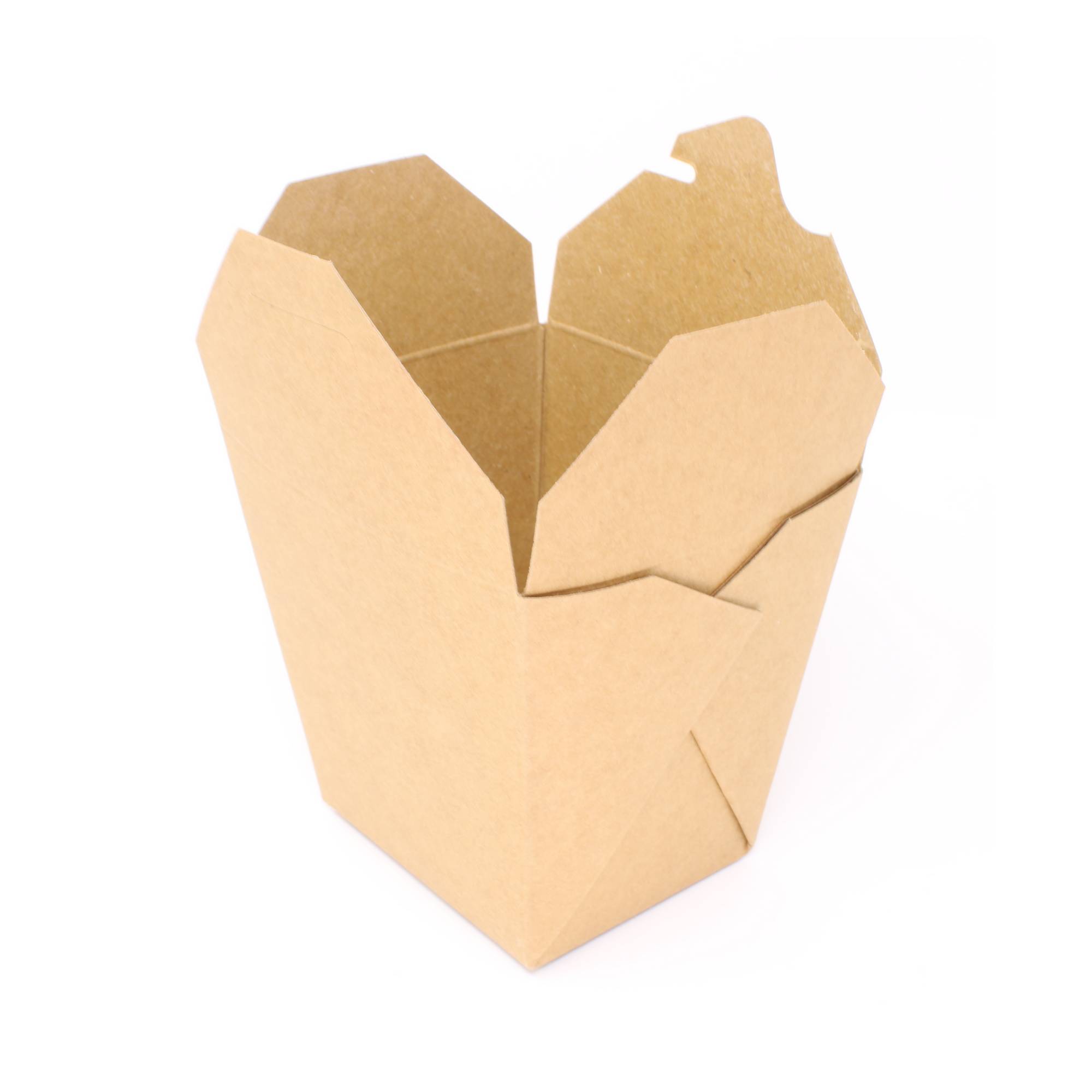 Take-away-Behälter aus beschichteter brauner Pappe  - Maße: 82 x 68 x 103 mm - 26 oz - 25 Stück