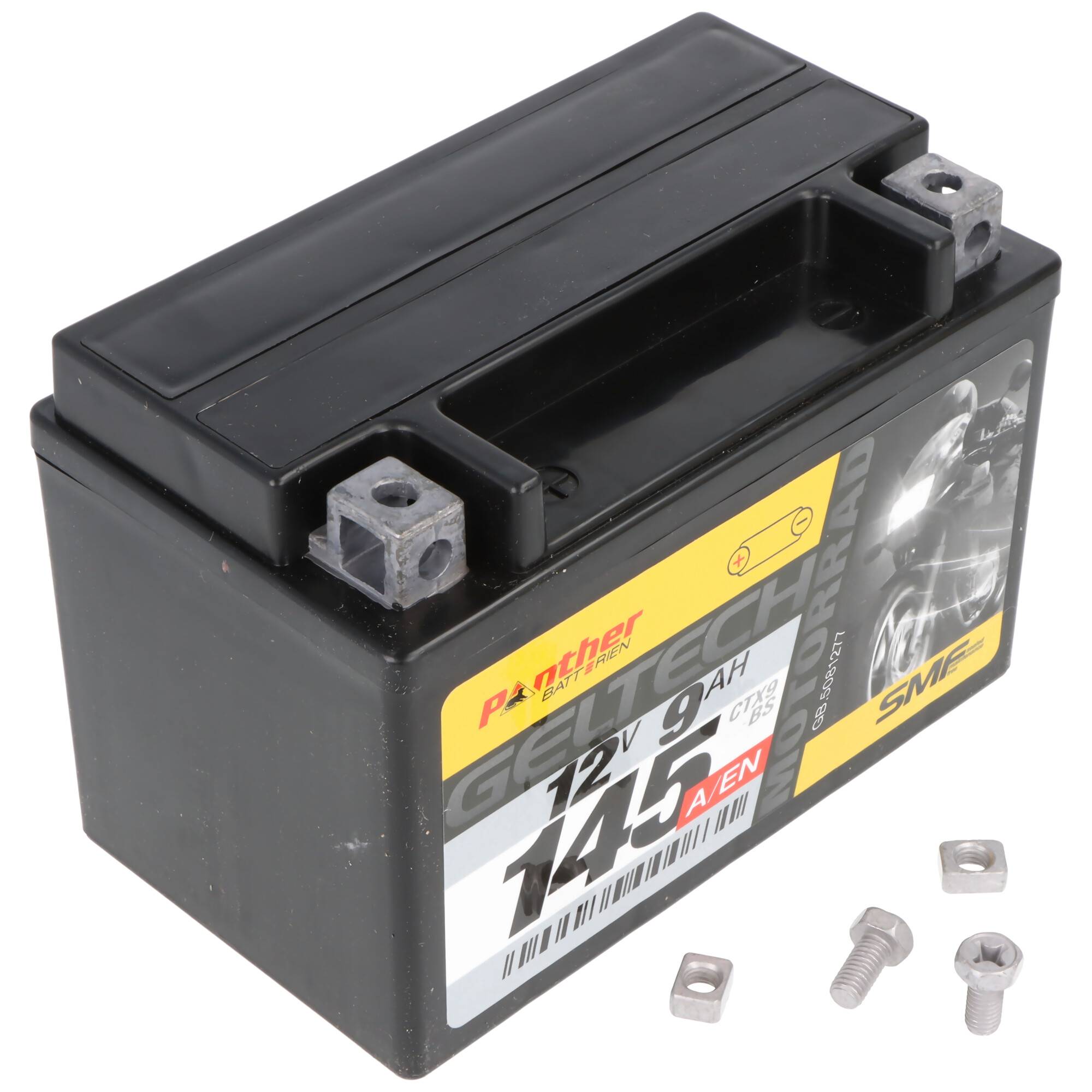 Panther Motorrad Gel 50812 12V 8Ah 80A (EN) ETN 508 0 12 008, DIN 50812, Japan CTX9-BS Bleiakku AGM Blei Gel Akku