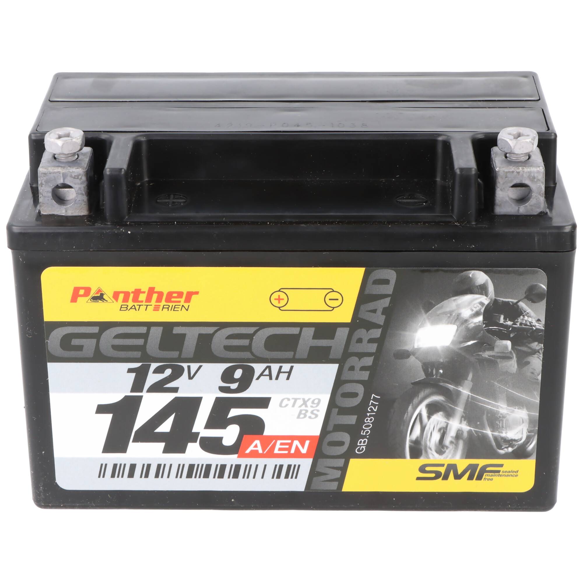 Panther Motorrad Gel 50812 12V 8Ah 80A (EN) ETN 508 0 12 008, DIN 50812, Japan CTX9-BS Bleiakku AGM Blei Gel Akku
