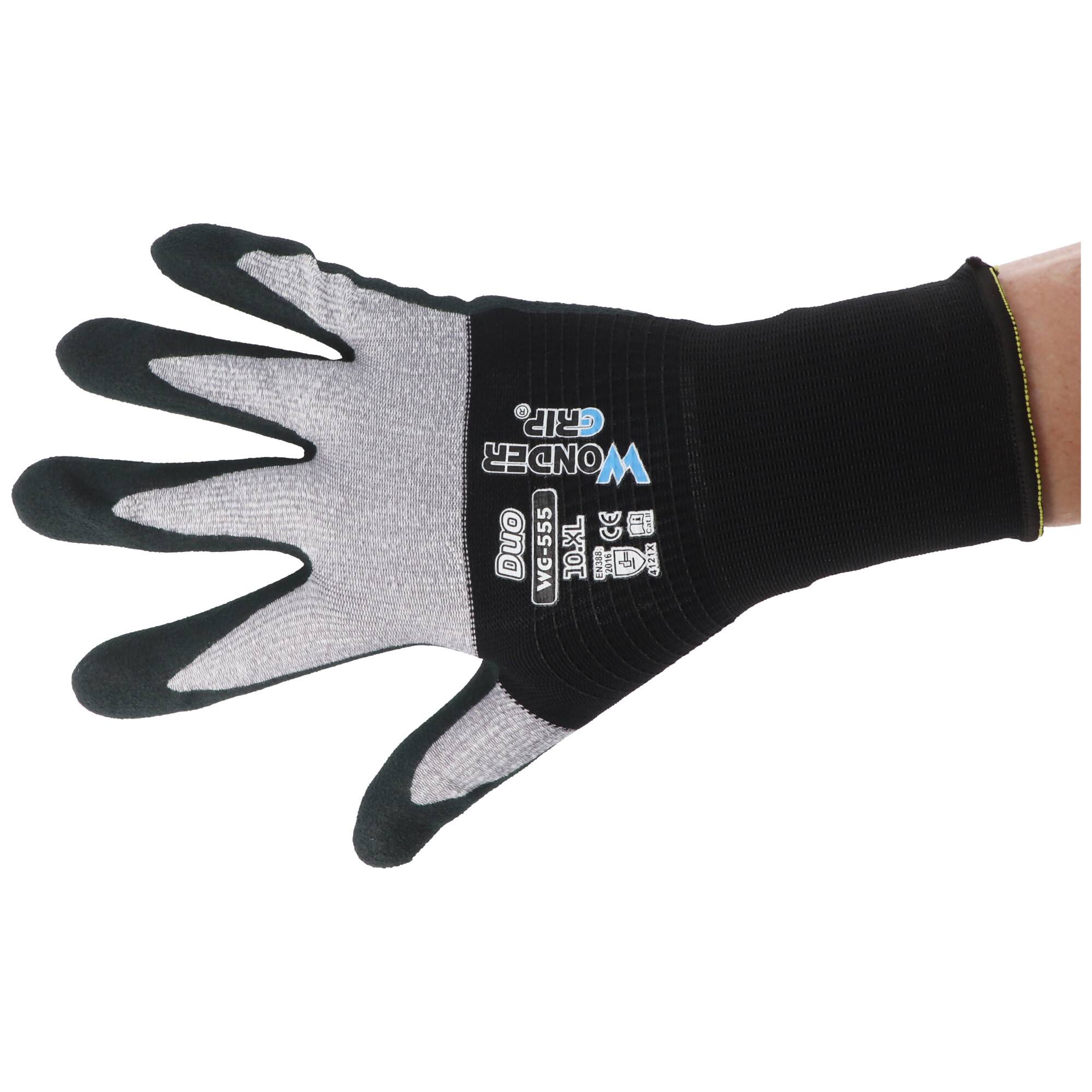 Wonder Grip 9 L der hochwertige Latex Arbeitshandschuh für Präzisionsarbeiten, Trockenbau, Montagearbeiten