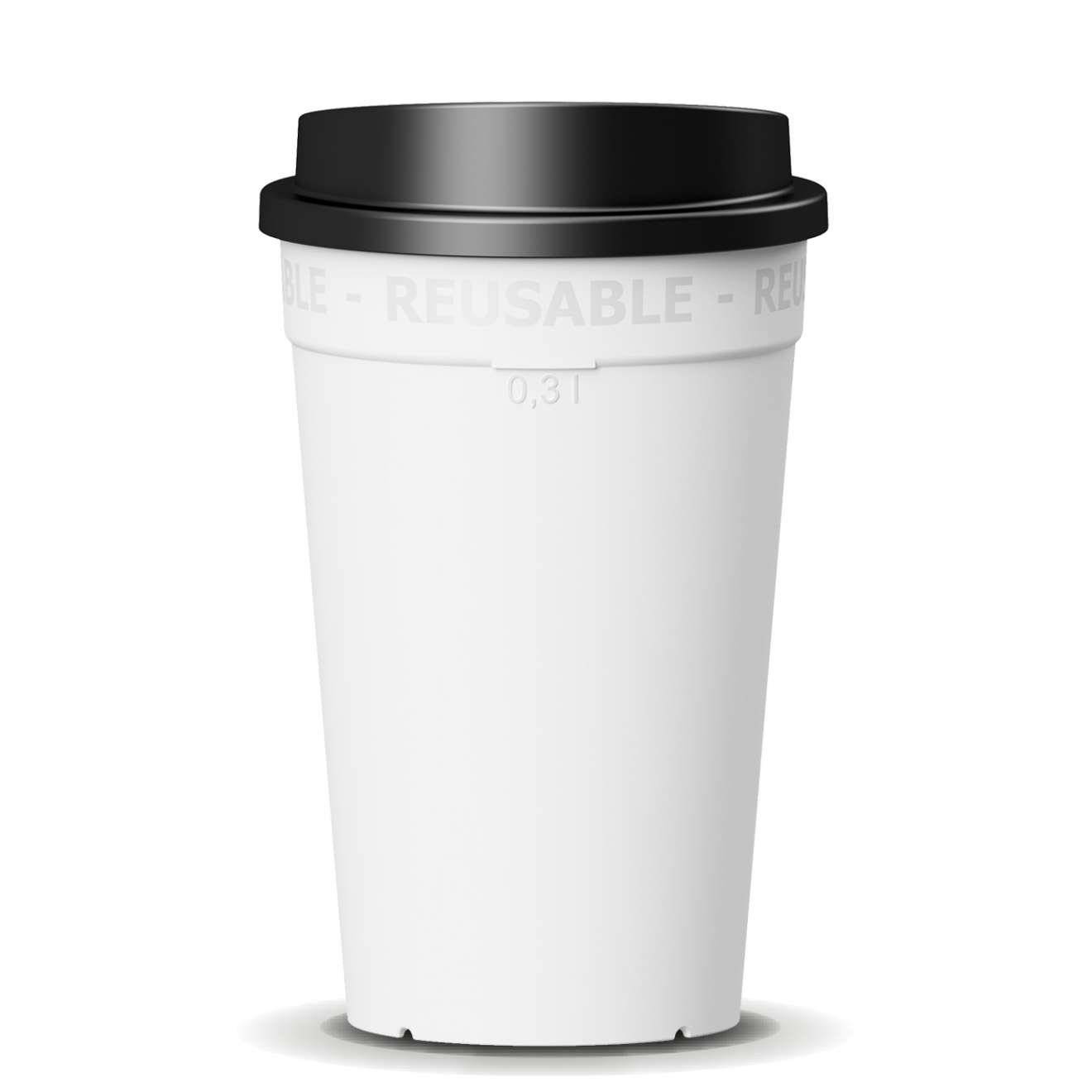 emissimo Coffee to go Mehrweg Becher weiß 0,3l - 380ml
