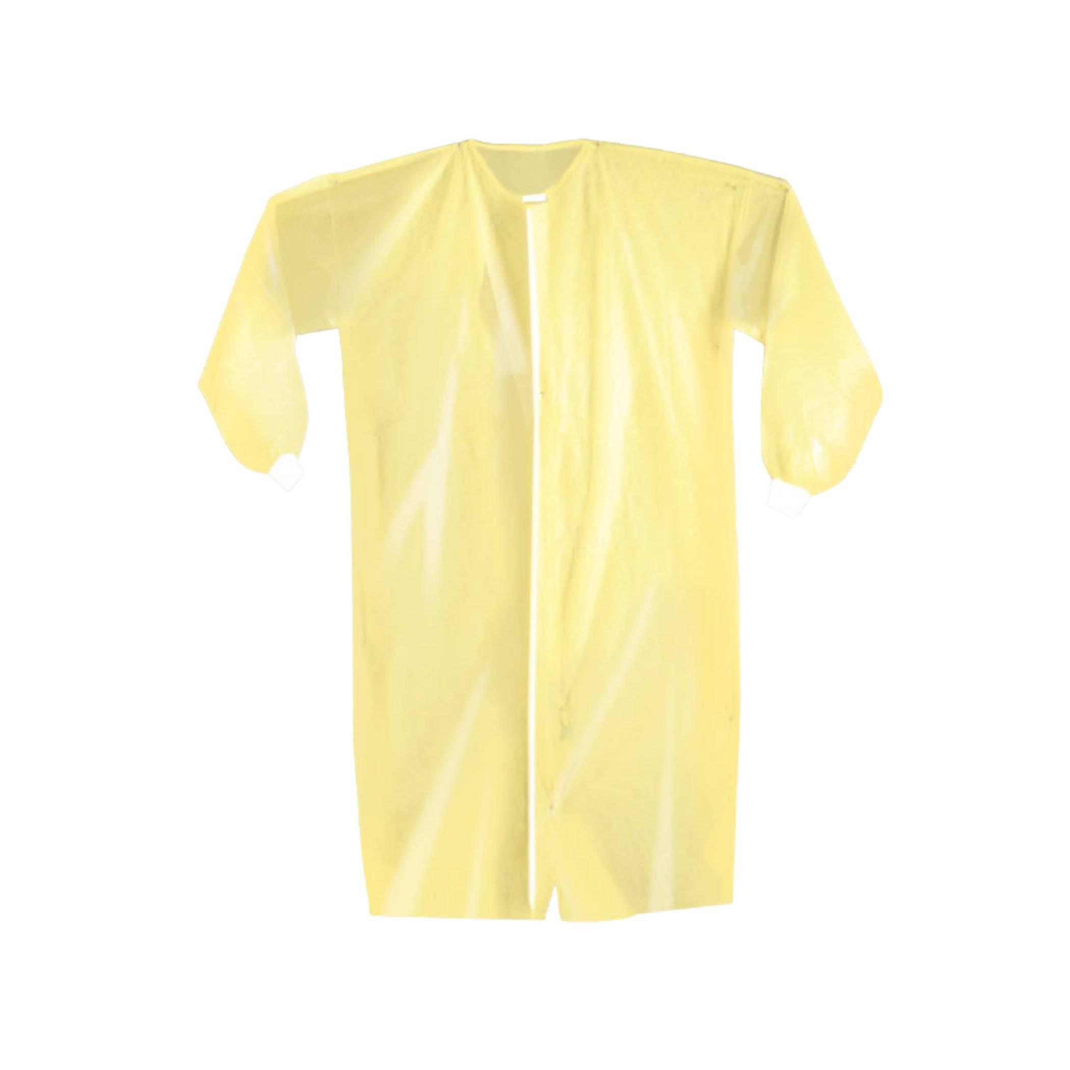 Einweg Schutzkittel SPP-Vlies/PE, EN 14126 gelb 120x140cm MD0207523 Bündchen, virendicht, M