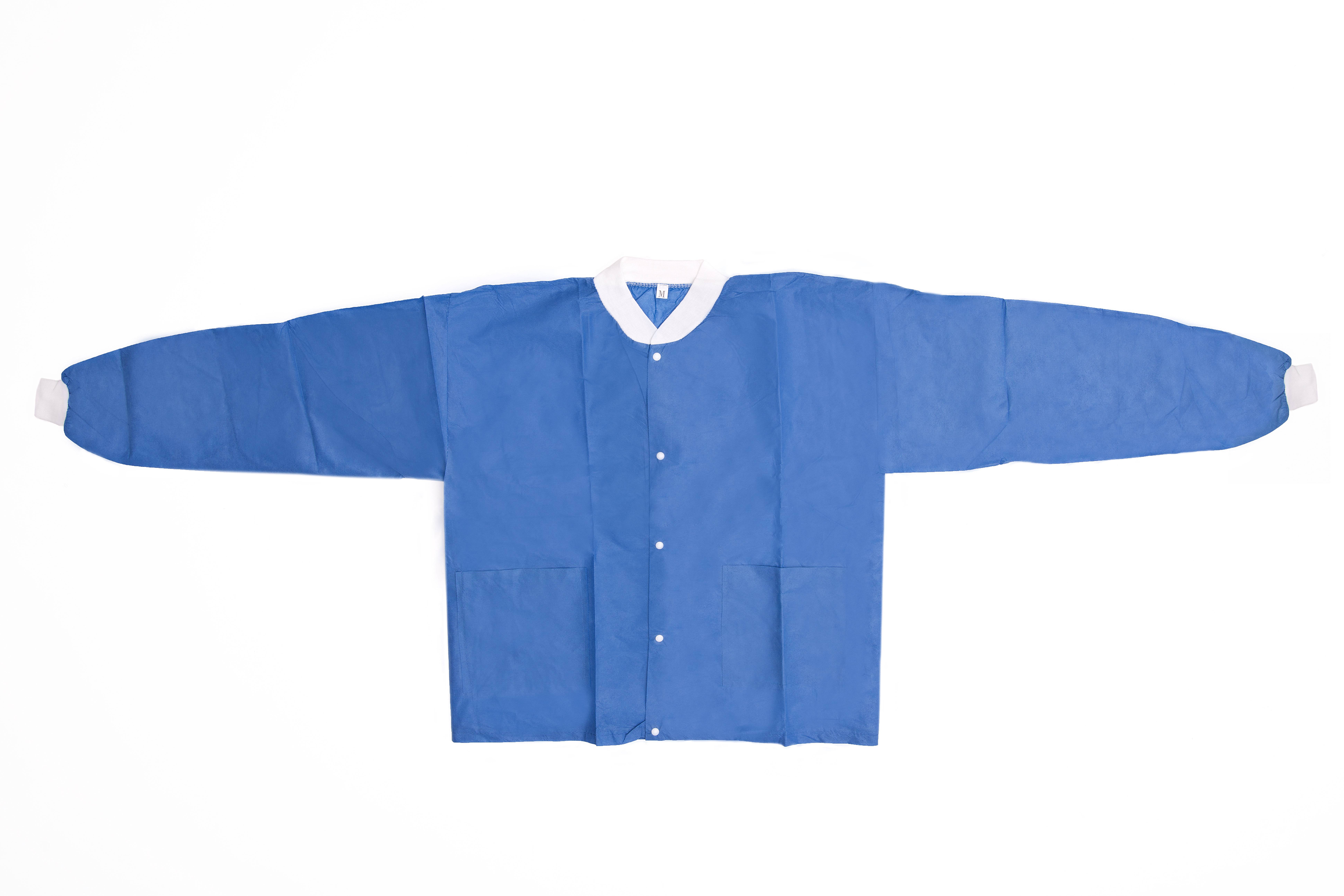 Einweg OP Thermojacke SMMS-Vliestoff 35 gr/m2 atmungsaktiv wasserfest grün 68 x 62 cm