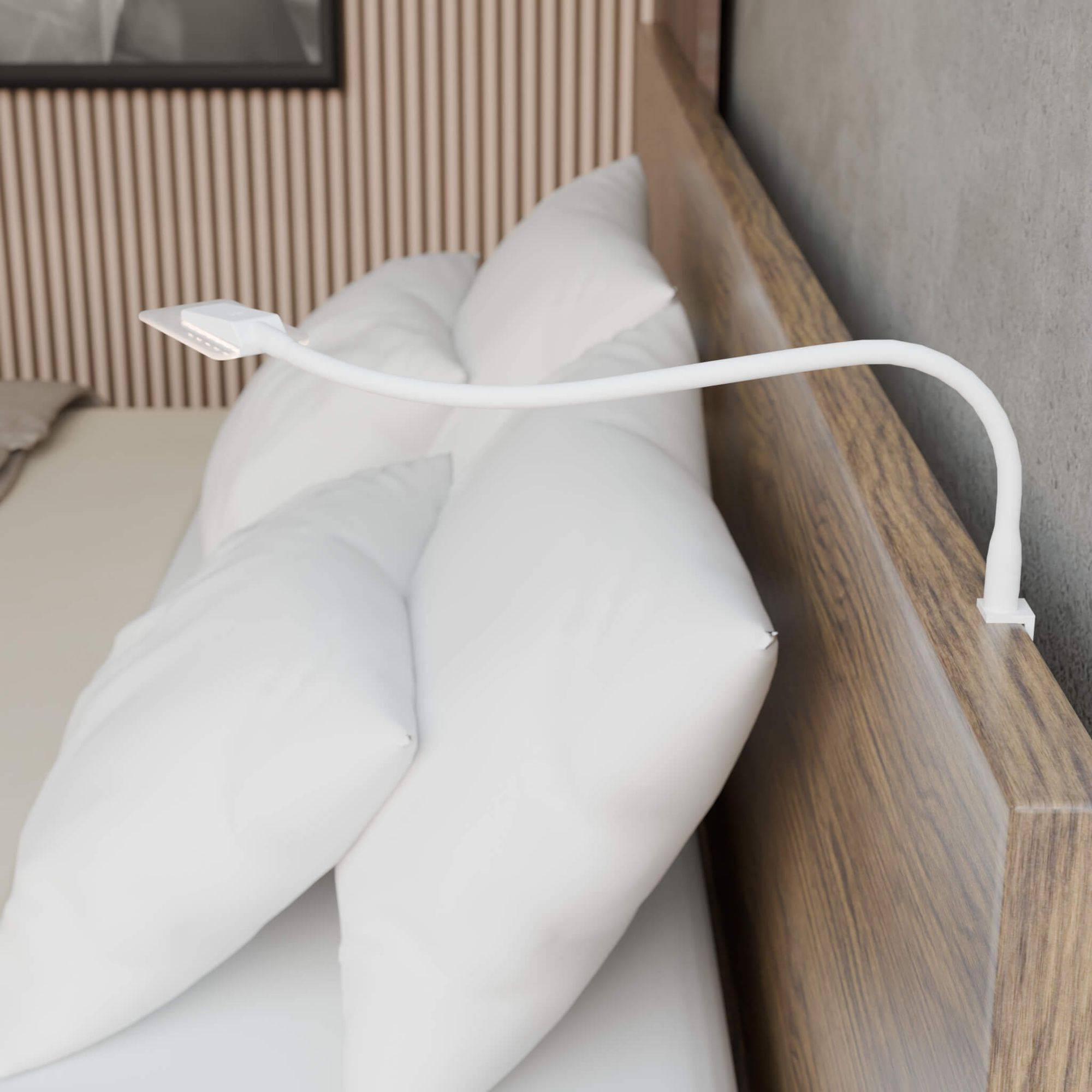 kalb | Diora LED Bettleuchte mit flexiblem Schwanenhals und Dual-Lichtfunktion Leseleuchte Nachttischlampe