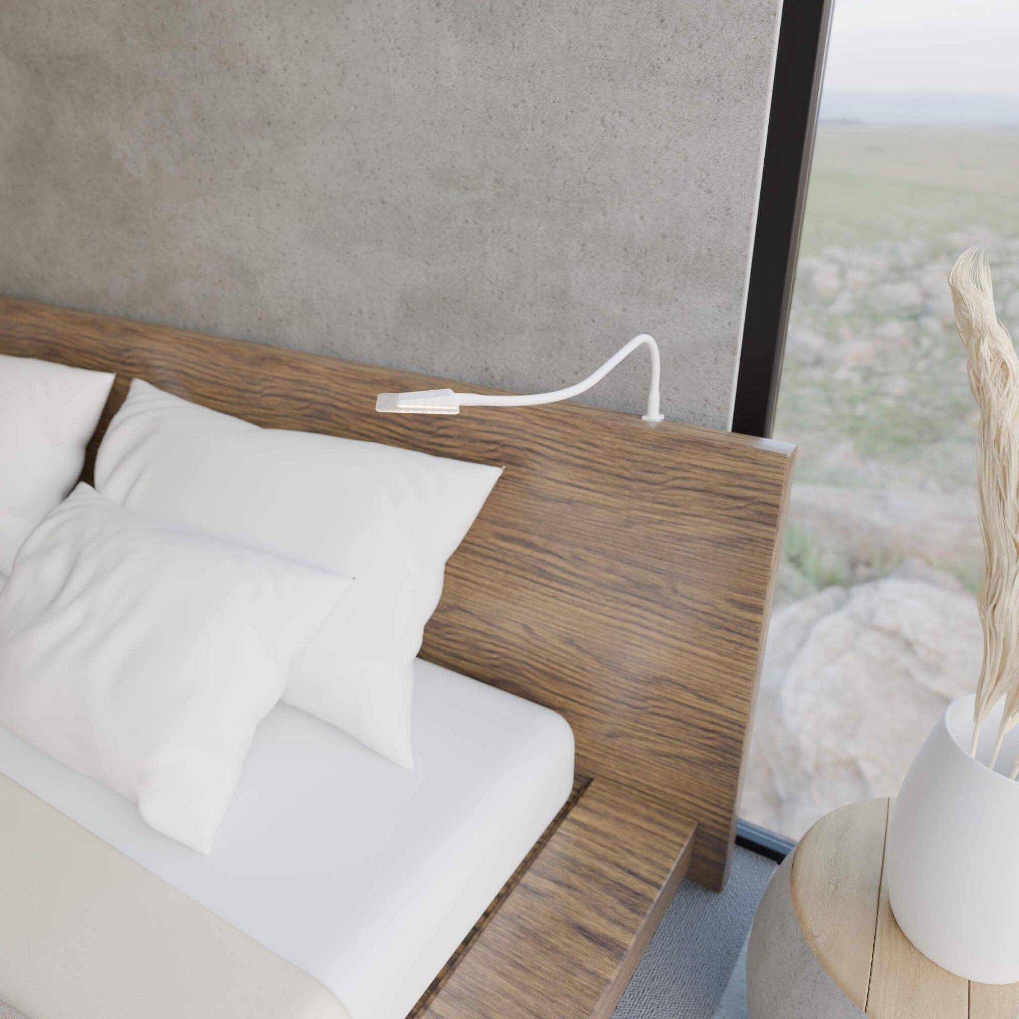 kalb | Diora LED Bettleuchte mit flexiblem Schwanenhals und Dual-Lichtfunktion Leseleuchte Nachttischlampe