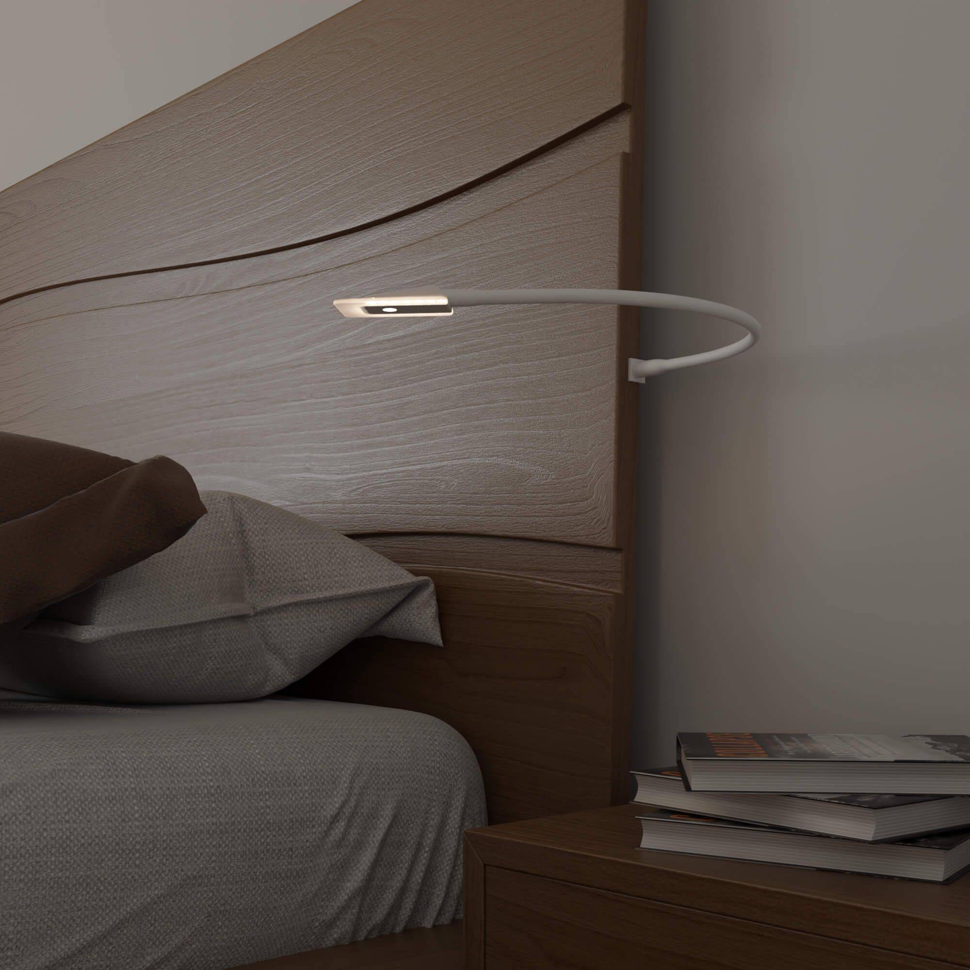 kalb | Diora LED Bettleuchte mit flexiblem Schwanenhals und Dual-Lichtfunktion Leseleuchte Nachttischlampe