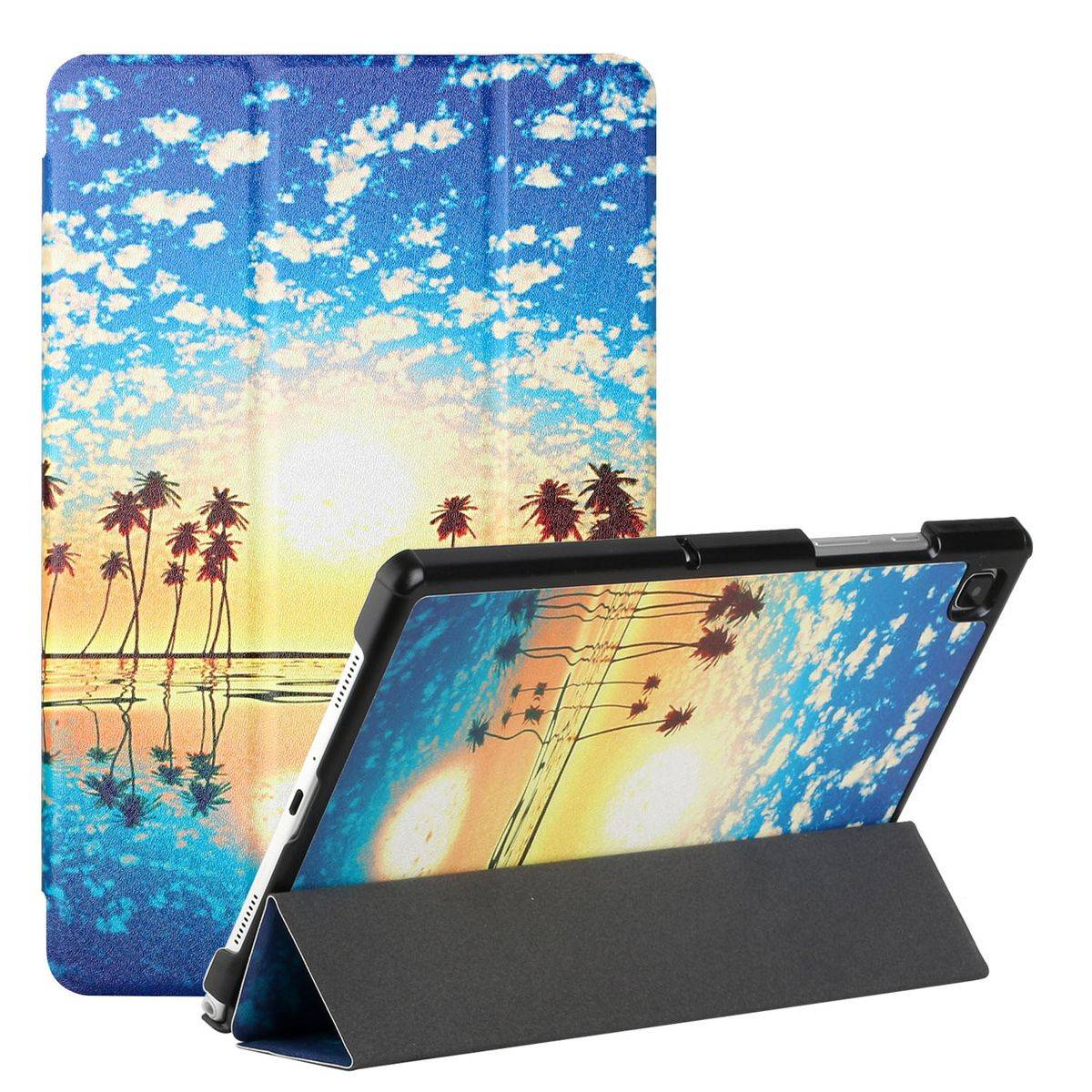 Für Samsung Galaxy Tab A7 10.4 2020 T500 / T505 3folt Wake UP Smart Cover Etuis Hülle Case Schutz Motiv 4