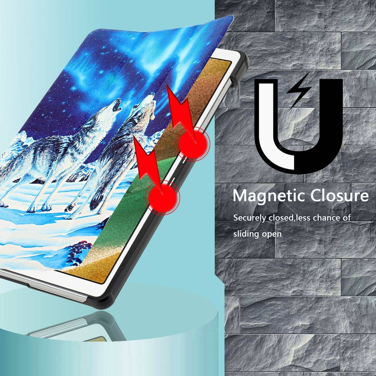 Für Samsung Galaxy Tab A7 Lite 8.7 T220 / T225 3folt Wake UP Smart Cover Etuis Hülle Case Schutz Motiv 5