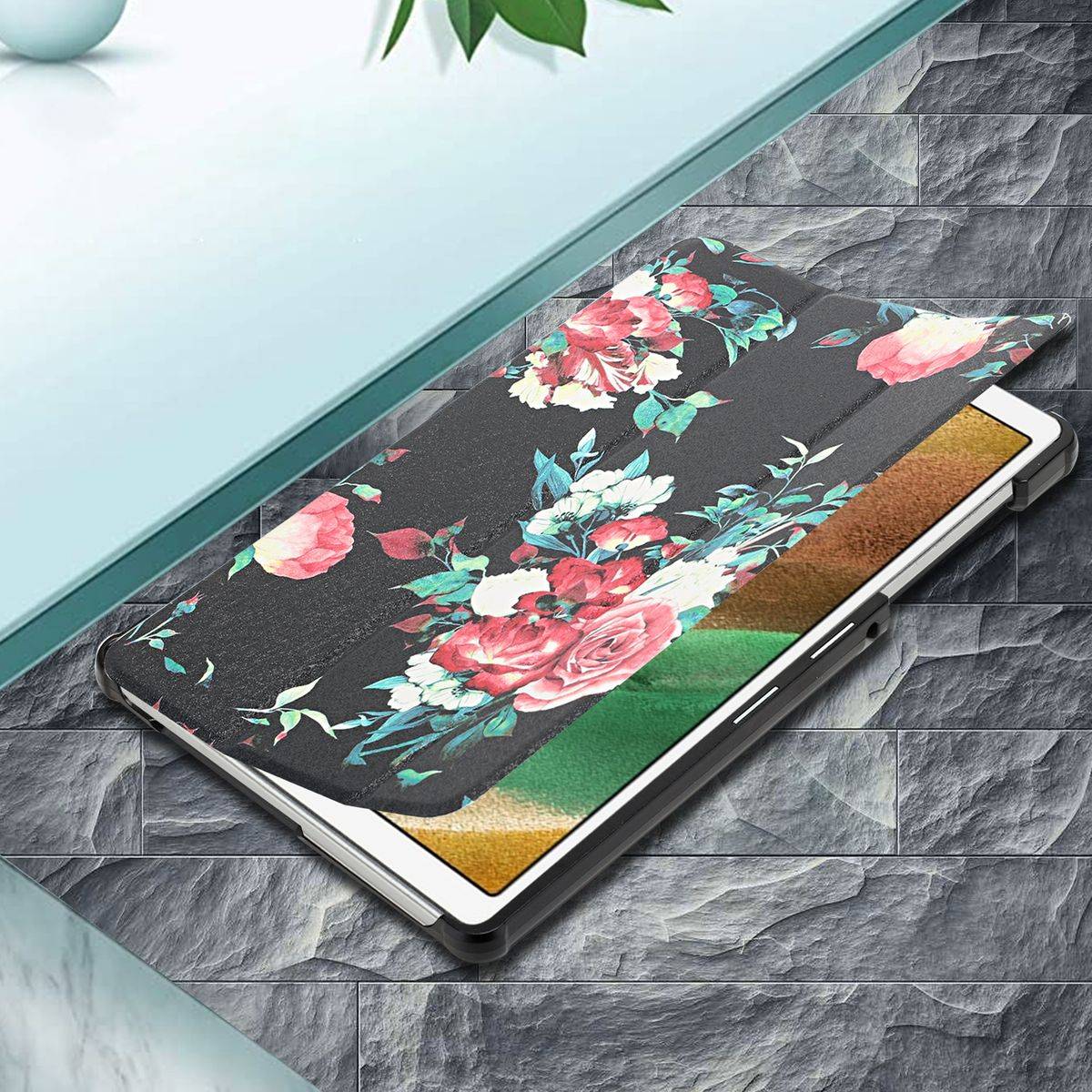 Für Samsung Galaxy Tab A7 Lite 8.7 T220 / T225 3folt Wake UP Smart Cover Etuis Hülle Case Schutz Motiv 7