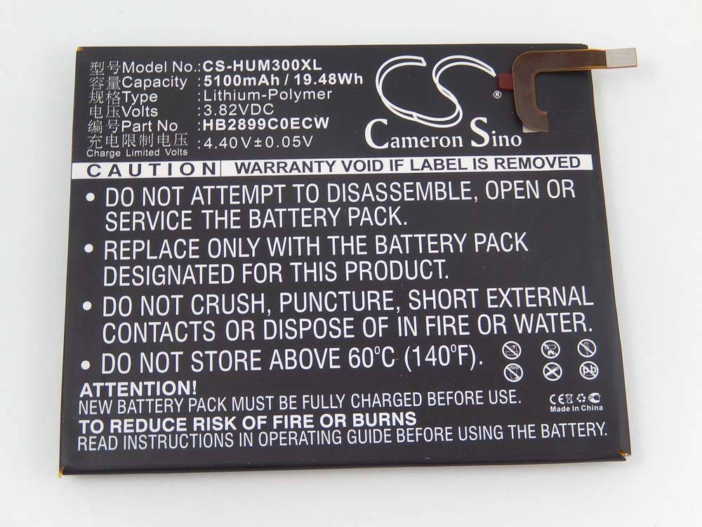 Li-Polymer -Akku - 5100mAh (3.82V) - für Tablet Netbook wie Huawei HB2899C0ECW