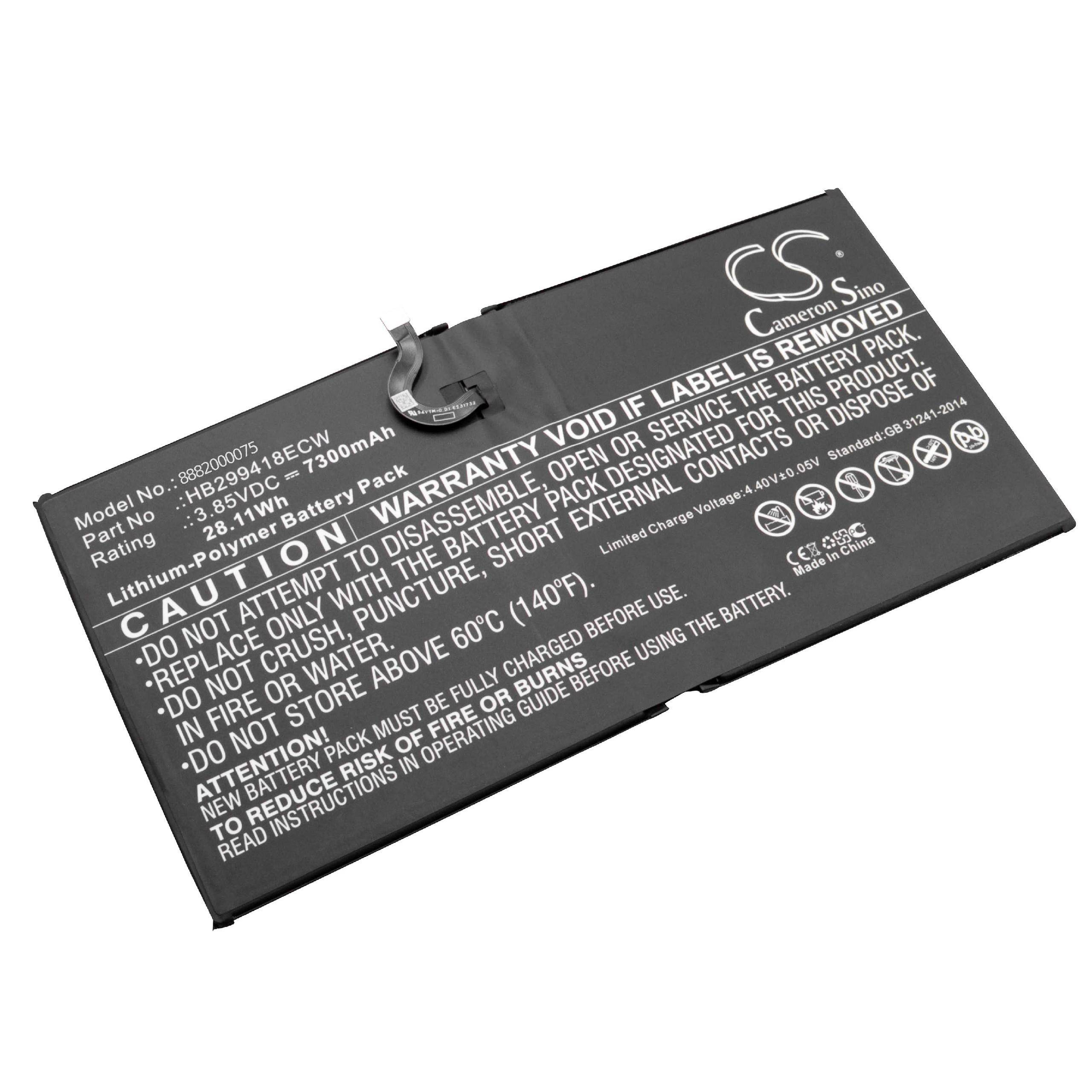 Li-Polymer -Akku - 7300mAh (3.85V) - für Tablet Netbook wie Huawei HB299418ECW
