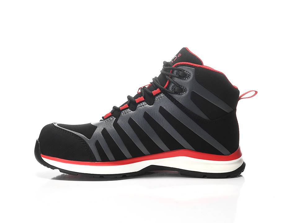Sicherheitsschnürstiefel jo_RAPID black-red Mid ESD S3S, Gr. 48