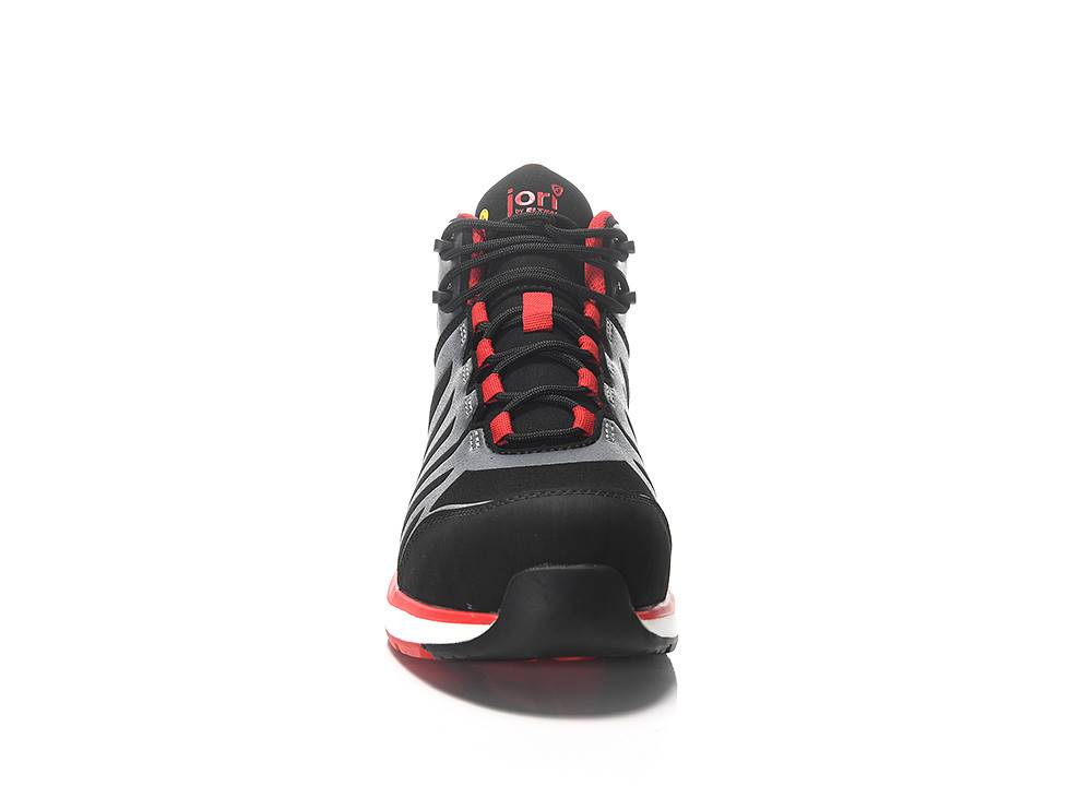 Sicherheitsschnürstiefel jo_RAPID black-red Mid ESD S3S, Gr. 48