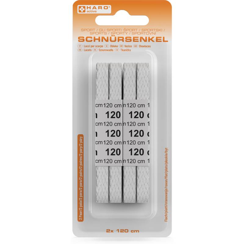 HARO Sport-Schnürsenkel, flach, 1200 mm, weiß