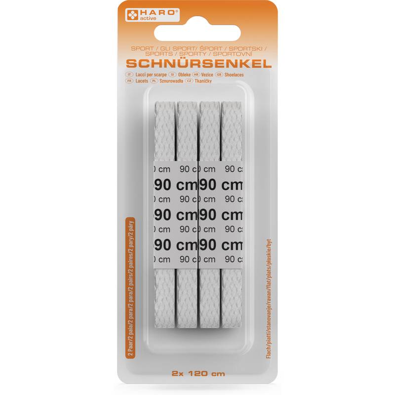 HARO Sport-Schnürsenkel, flach, 900 mm, weiß