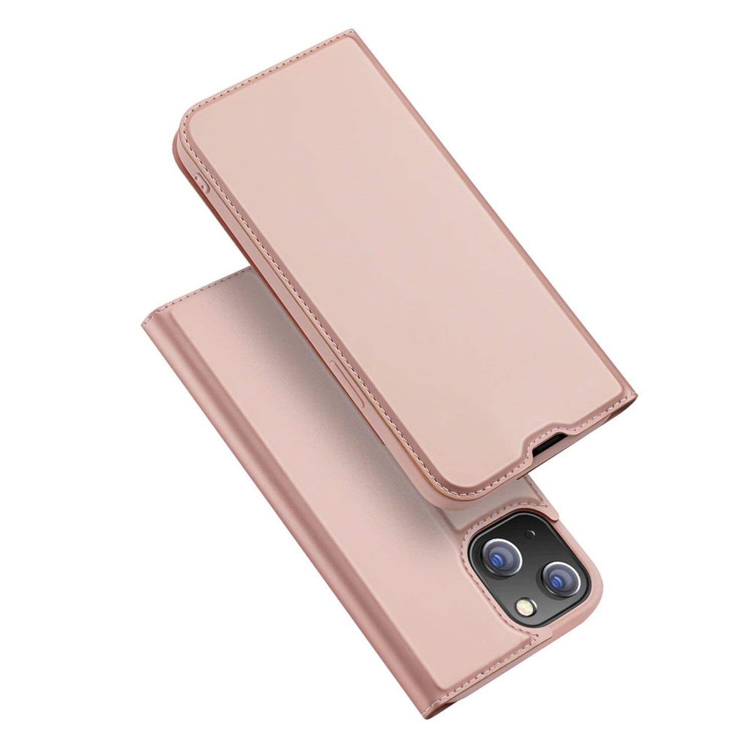 Buch Tasche "Dux Ducis" für iPhone 13 Handy Hülle Brieftasche Schutzhülle mit Standfunktion, Kartenfach Rose