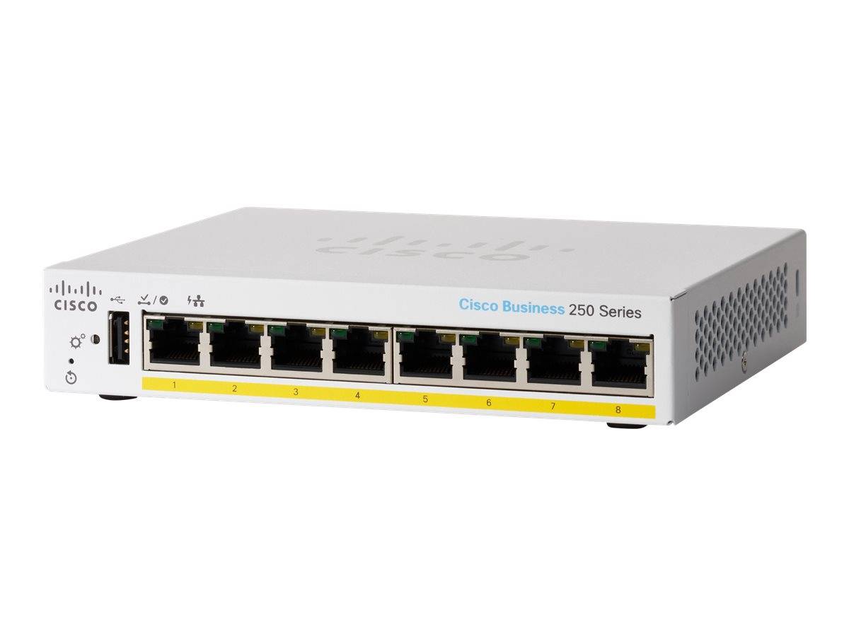 Cisco Business 250 Series CBS250-8PP-D - Switch - L3 - Smart - 8 x 10/100/1000 (PoE+)