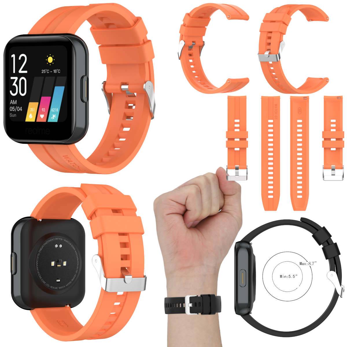 Für Huawei Watch GT 20mm Diana Fitness Watch Uhr Kunststoff Silikon Ersatz Armband Orange Neu