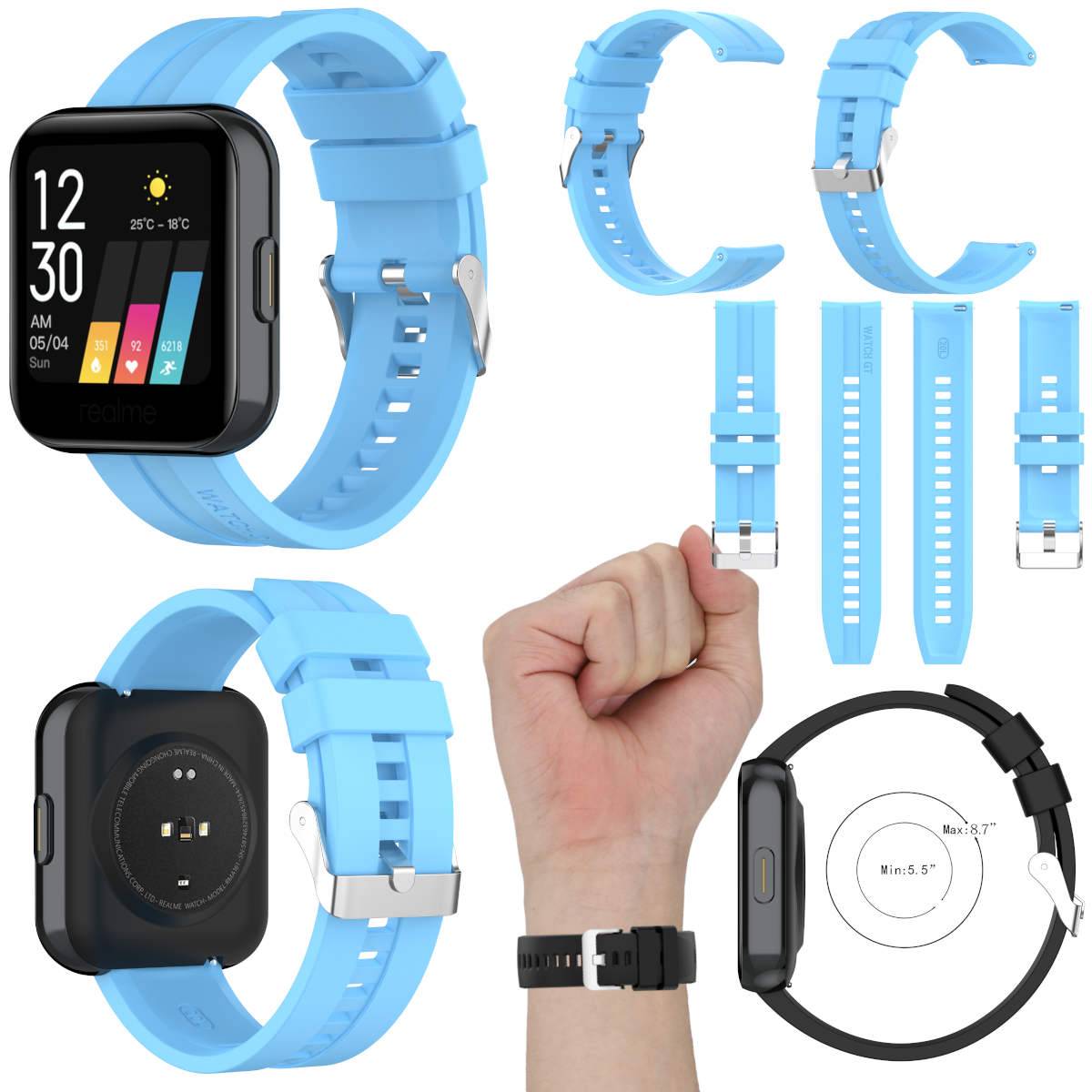 Für Huawei Watch GT 22mm Latano Fitness Watch Uhr Kunststoff Silikon Ersatz Armband Hellblau Neu