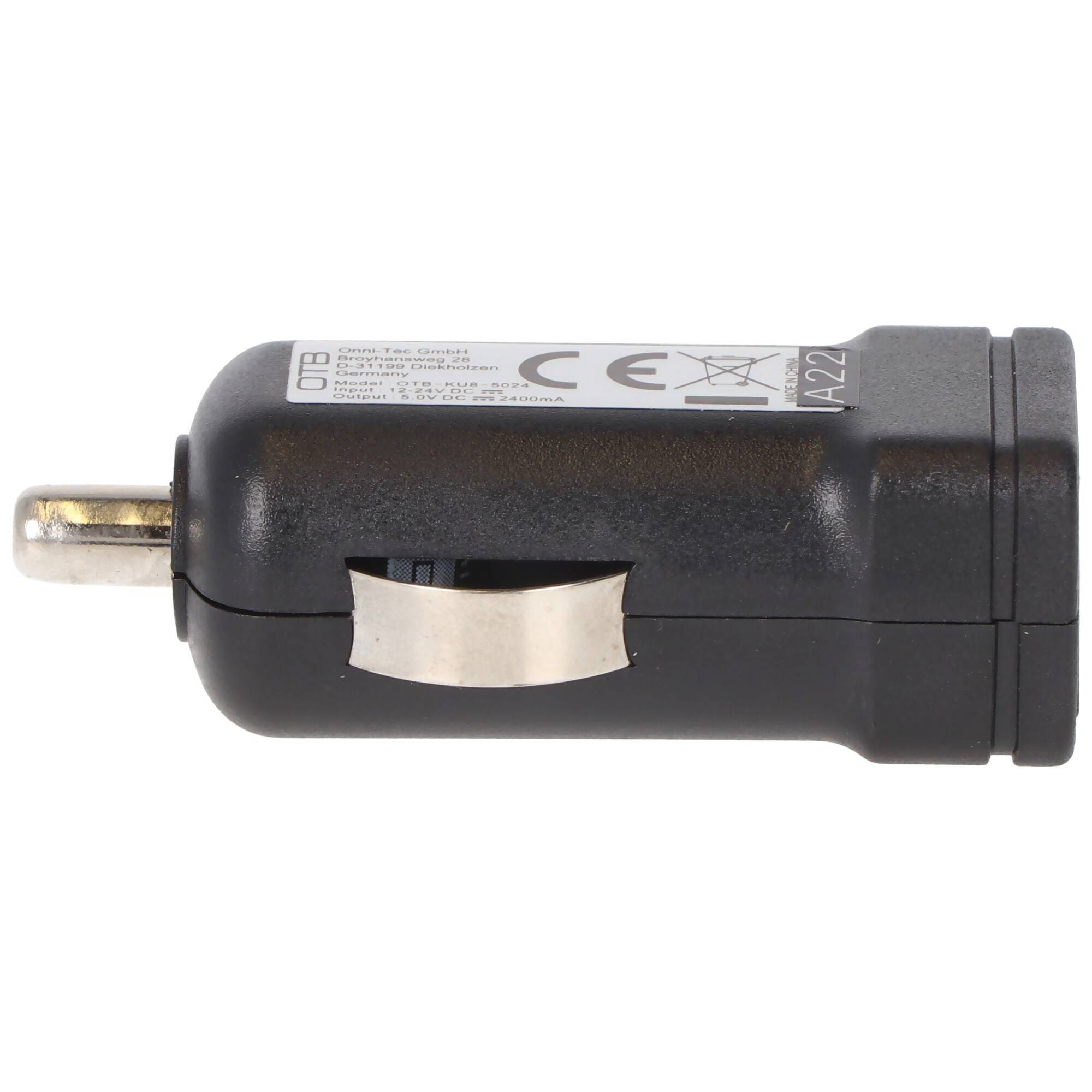 AccuCell KFZ-Ladeadapter USB - 2,4A mit Auto-ID - schwarz
