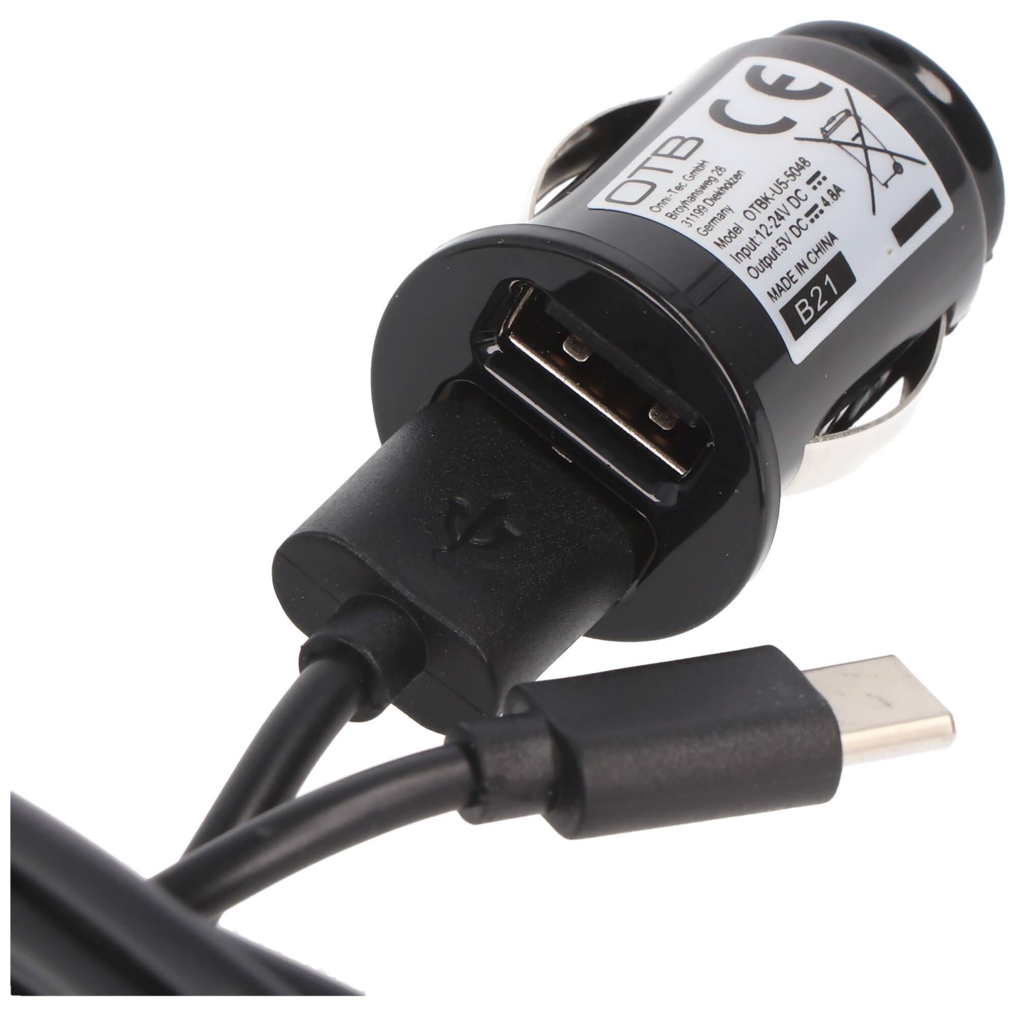AccuCell KFZ-Ladeadapter USB - Dual USB - 4,8A mit Auto-ID - schwarz - TINY