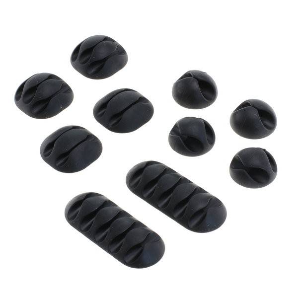 Kabelmanagement, die Kabelclips, Kabelhalter im 10er Set schwarz