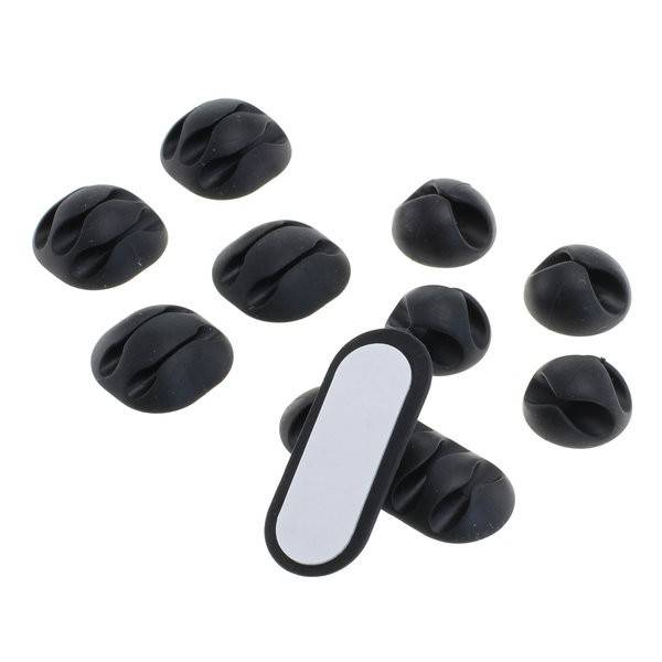 Kabelmanagement, die Kabelclips, Kabelhalter im 10er Set schwarz
