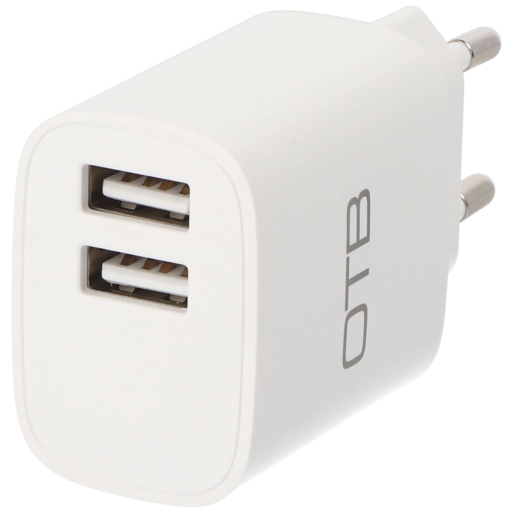 AccuCell Ladeadapter USB - 2,4A 2-Port Multiadapter - weiß