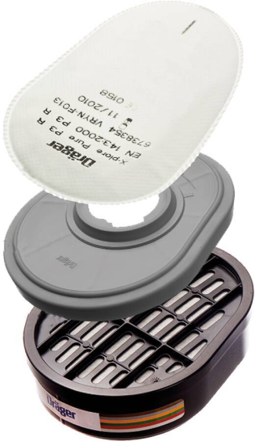 Kombinationsfilter X-plore® Bajonett 6738875 Bezeichnung A2 P3 R D Schutz gegen Gase und Dämpfe von organischen Verbindu