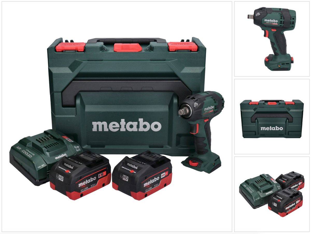 Metabo SSW 18 LTX 300 BL Akku Schlagschrauber 18 V 300 Nm 1/2" Brushless + 2x Akku 5,5 Ah + Ladegerät + metaBOX