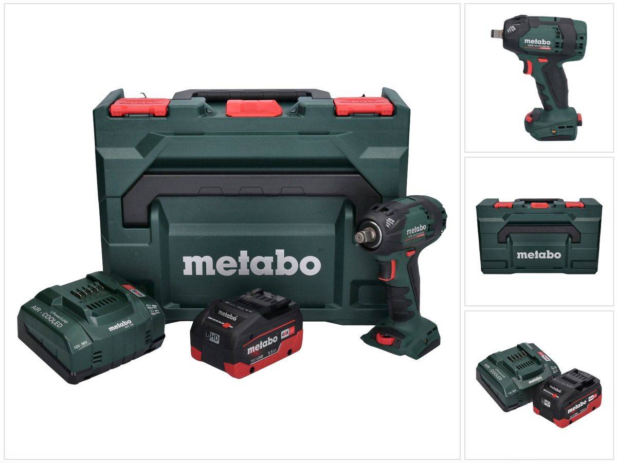 Metabo SSW 18 LTX 300 BL Akku Schlagschrauber 18 V 300 Nm 1/2" Brushless + 1x Akku 5,5 Ah + Ladegerät + metaBOX